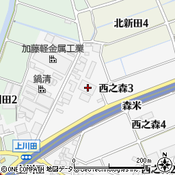 愛知県海部郡蟹江町西之森3丁目19周辺の地図