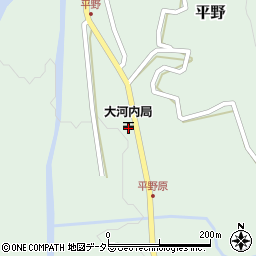 大河内郵便局周辺の地図