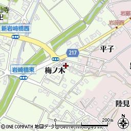 愛知県日進市岩崎町梅ノ木周辺の地図