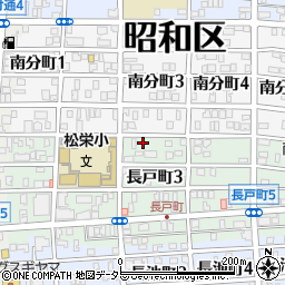 愛知県名古屋市昭和区長戸町3丁目4周辺の地図