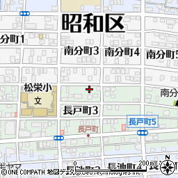 愛知県名古屋市昭和区長戸町3丁目8周辺の地図
