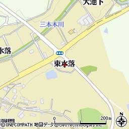 愛知県日進市三本木町東水落周辺の地図