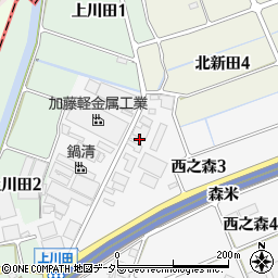 愛知県海部郡蟹江町西之森3丁目26周辺の地図