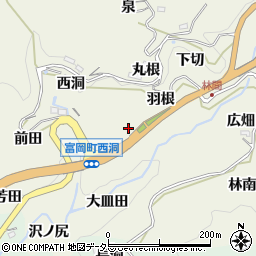 愛知県豊田市富岡町羽根周辺の地図