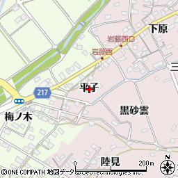 愛知県日進市岩藤町平子周辺の地図