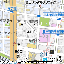 地鶏坊主 金山北寺周辺の地図