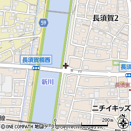 愛知県名古屋市中川区富田町大字長須賀周辺の地図