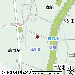 愛知県豊田市舞木町岸周辺の地図