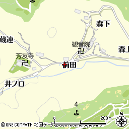 愛知県豊田市芳友町前田周辺の地図