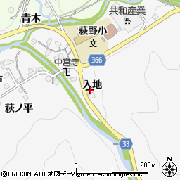 愛知県豊田市桑田和町入地周辺の地図