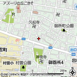 愛知県名古屋市昭和区御器所3丁目33-4周辺の地図