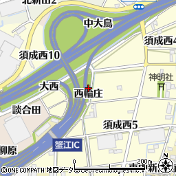 愛知県海部郡蟹江町須成西輪庄周辺の地図