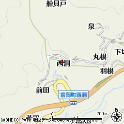 愛知県豊田市富岡町西洞周辺の地図