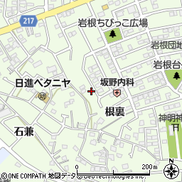 愛知県日進市岩崎町岩根238周辺の地図