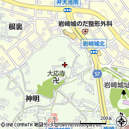 愛知県日進市岩崎町周辺の地図