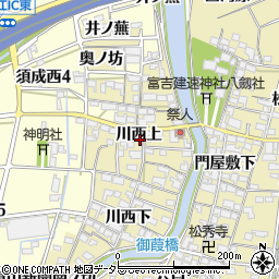 愛知県海部郡蟹江町須成川西上周辺の地図