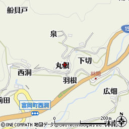 愛知県豊田市富岡町丸根周辺の地図