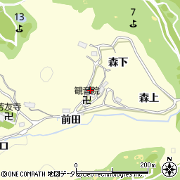 愛知県豊田市芳友町森下周辺の地図