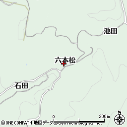 愛知県豊田市塩ノ沢町（六本松）周辺の地図