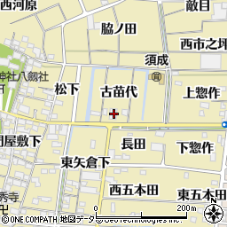 愛知県海部郡蟹江町須成古苗代周辺の地図