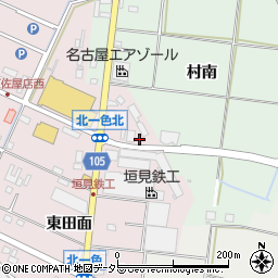 愛知県愛西市北一色町東田面87-1周辺の地図