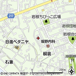 愛知県日進市岩崎町岩根254周辺の地図