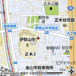 愛知県名古屋市中区正木周辺の地図