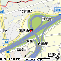 愛知県海部郡蟹江町須成西大鳥周辺の地図