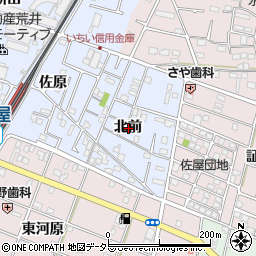 愛知県愛西市須依町北前周辺の地図