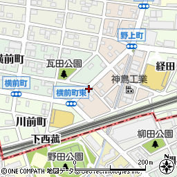 愛知県名古屋市中村区野上町周辺の地図
