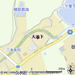 愛知県日進市三本木町大池下周辺の地図