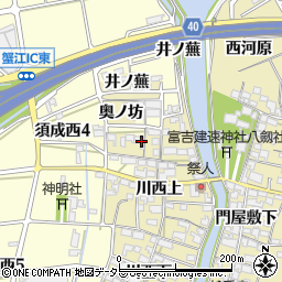 愛知県海部郡蟹江町須成奥ノ坊周辺の地図