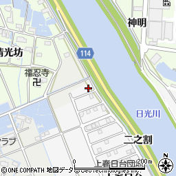 愛知県津島市鹿伏兎町上郷3周辺の地図