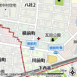愛知県名古屋市中村区横前町周辺の地図