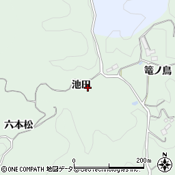 愛知県豊田市足助町池田周辺の地図