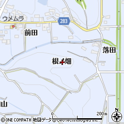 愛知県豊田市乙部町根ノ畑周辺の地図