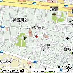 鍵の出張救急車名古屋市昭和区御器所営業所２４時間受付センター周辺の地図