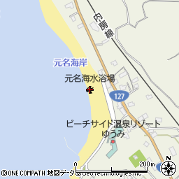 元名海水浴場周辺の地図