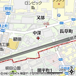 愛知県名古屋市中村区野田町中深30周辺の地図