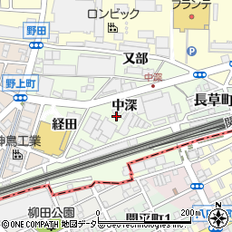 愛知県名古屋市中村区野田町周辺の地図