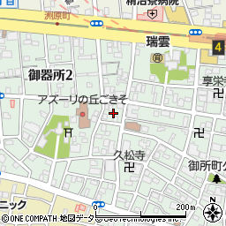 愛知県名古屋市昭和区御器所2丁目7周辺の地図