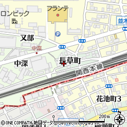 愛知県名古屋市中村区長草町47周辺の地図