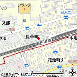 愛知県名古屋市中村区長草町15-1周辺の地図