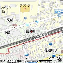 愛知県名古屋市中村区長草町52周辺の地図