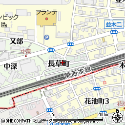 愛知県名古屋市中村区長草町26周辺の地図