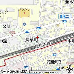 愛知県名古屋市中村区長草町21周辺の地図