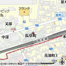 愛知県名古屋市中村区長草町28周辺の地図