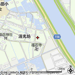 愛知県津島市中一色町清光坊114周辺の地図