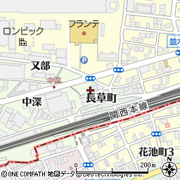 愛知県名古屋市中村区長草町38周辺の地図