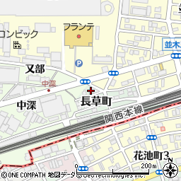 愛知県名古屋市中村区長草町33周辺の地図